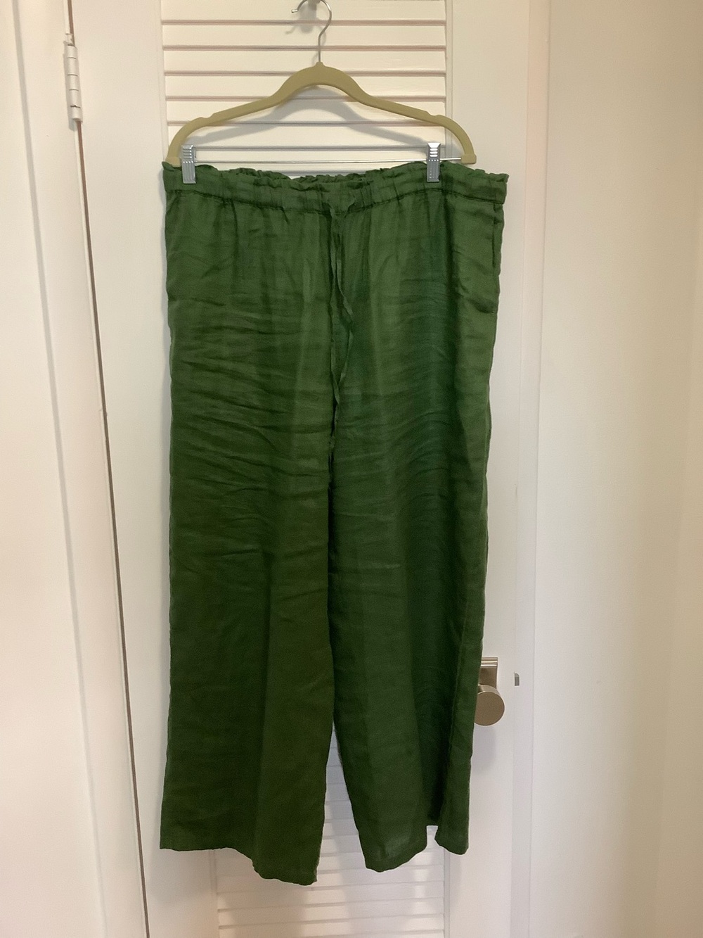 J Crew Soleil Linen Pants - Green